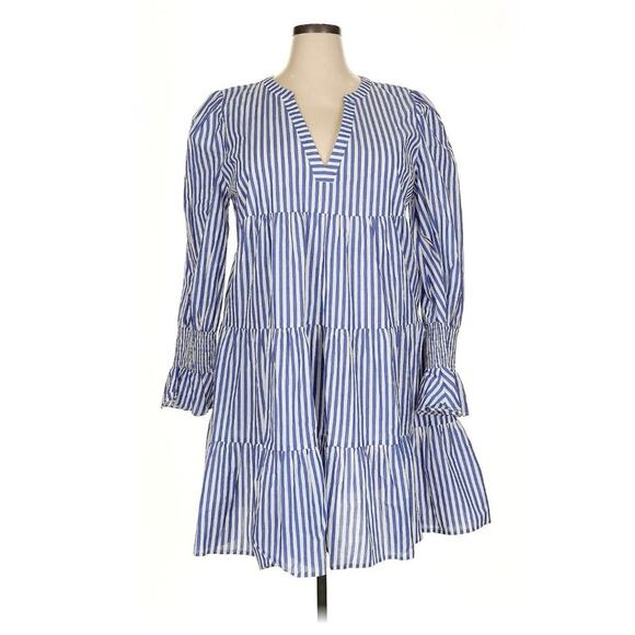 Tuckernuck Cotton Poplin Kenzo Dress Tiered Preppy Coastal Nautical Spring Plus - Picture 3 of 10